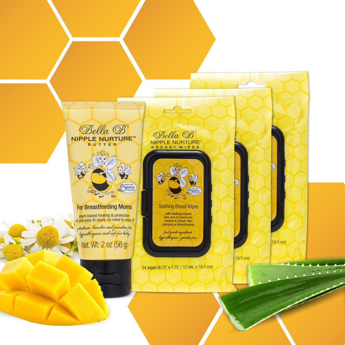 Bella B Gift Set - Nipple Nurture Butter 2oz and Nipple Nurture Breast Wipes 3-Pack