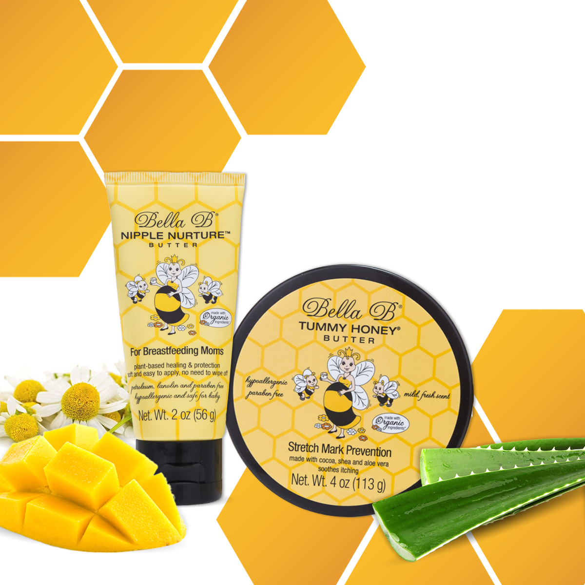 Bella B Gift Set - Nipple Nurture Butter 2 oz and Tummy Honey Butter 4 oz