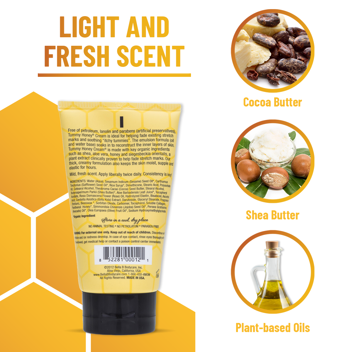 Bella B Gift Set - Tummy Honey Butter 4oz and Tummy Honey Cream 4oz and Organic Olive Oil Skin Therapy 4.5oz