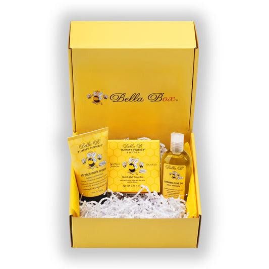 Bella B Gift Set - Tummy Honey Butter 4oz and Tummy Honey Cream 4oz and Organic Olive Oil Skin Therapy 4.5oz