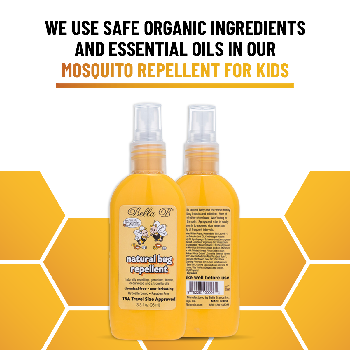 Bella B Bundle - Buzzy Bee Natural Bug Repellent 3.3oz - 2 Pack