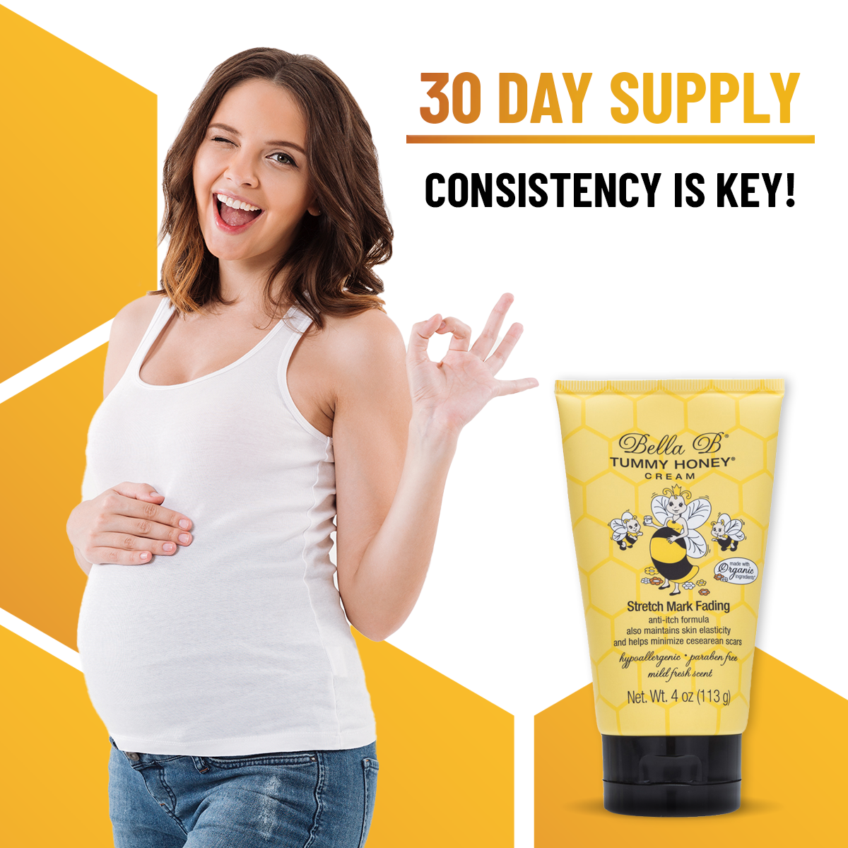 Tummy Honey Cream (Stretch Mark Fading Repair Cream ) 4oz