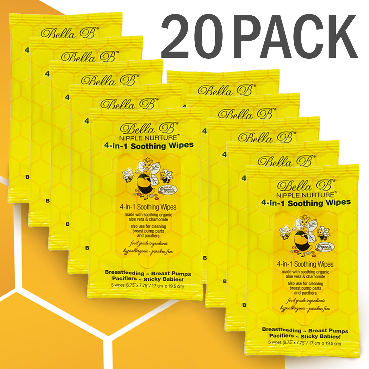 Bundle - Nipple Nurture 4-in-1 Soothing Wipes - 5-Pack, 5 Wipes Per Pack