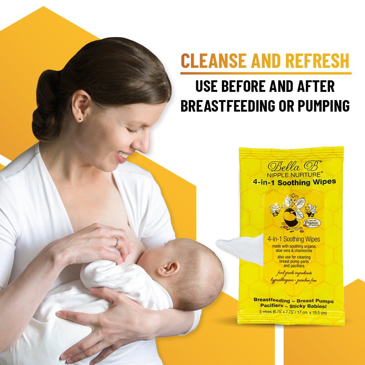 Bundle - Nipple Nurture 4-in-1 Soothing Wipes - 5-Pack, 5 Wipes Per Pack