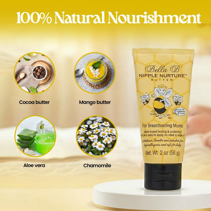 Bella B Nipple Nurture Butter tube with natural ingredients and '100% Natural Nourishment