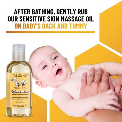 Bella B Gift Set - Baby Massage Oil 3.3 oz and Silk & Honey Baby Lotion 2 oz