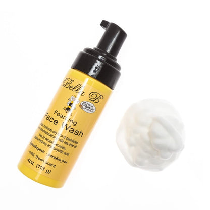 Yellow bottle of foaming face wash 