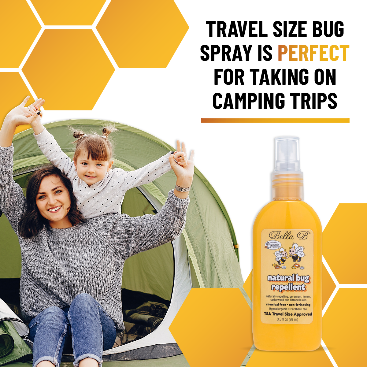 Bella B Gift Set - Buzzy Bee Natural Bug Repellent 3.3oz - 2 Pack