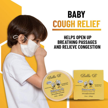 Child wearing a mask with Bella B products 