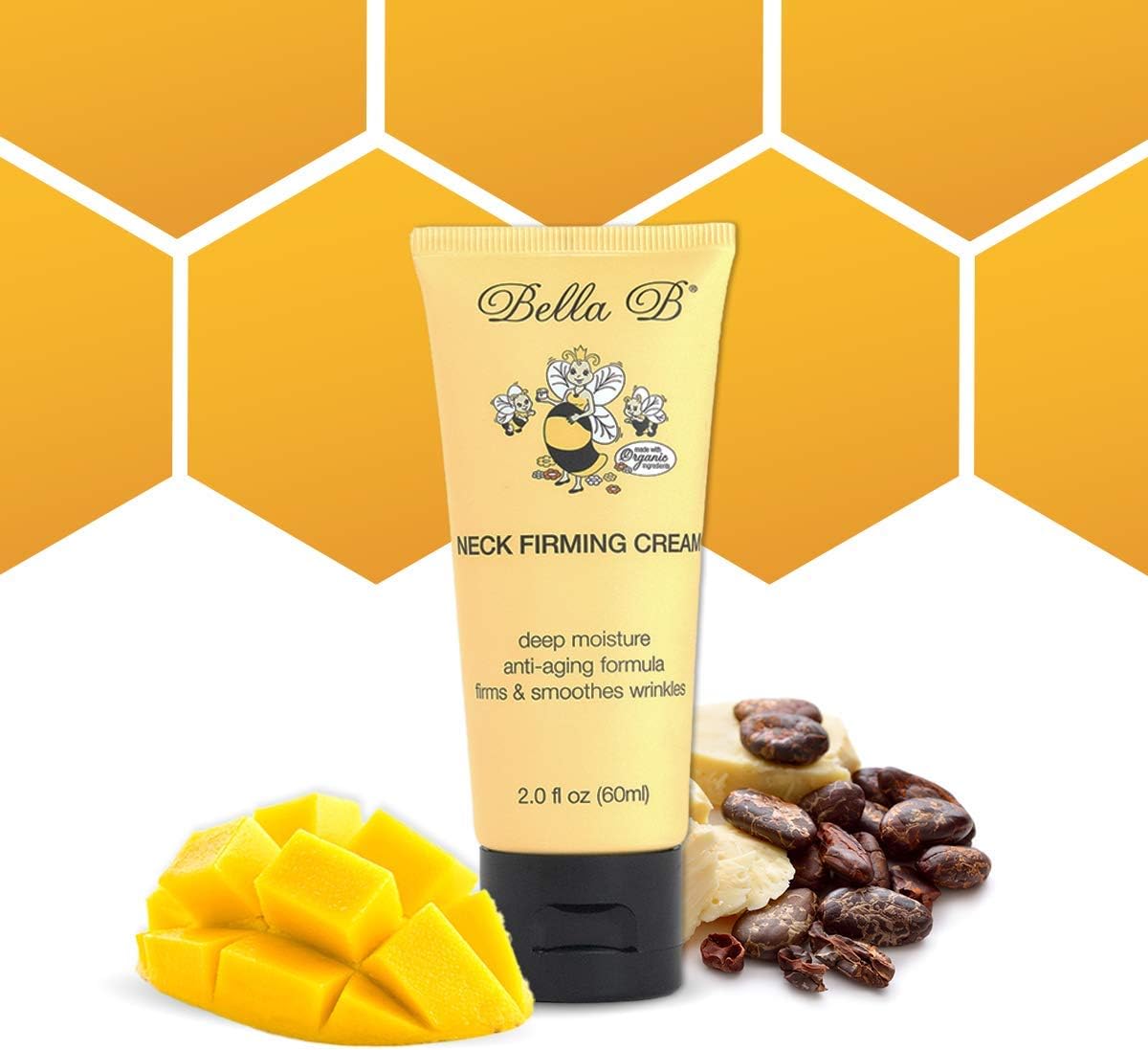 Bella D neck firming cream tube with ingredients 