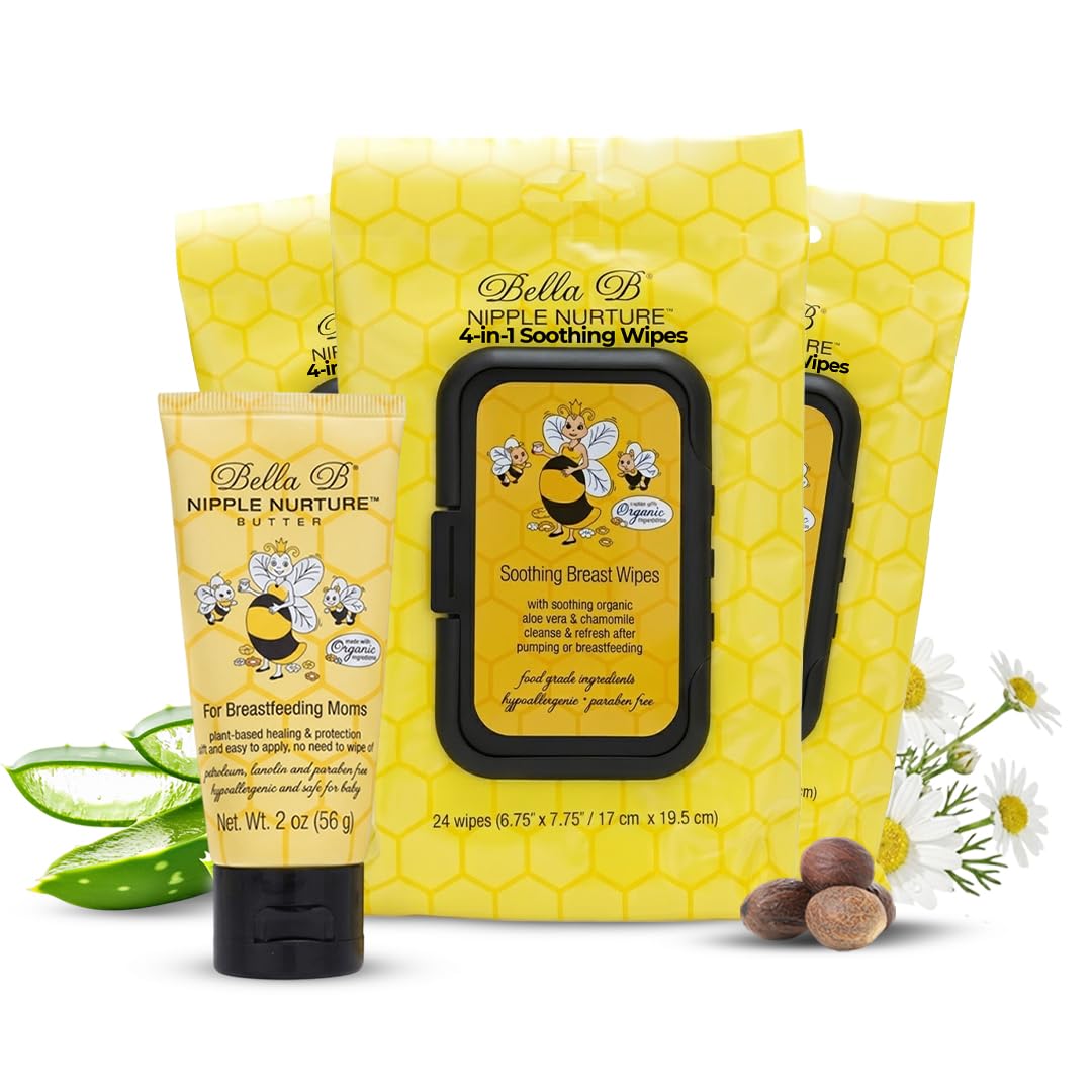 Bella B Bundle - Nipple Nurture Butter 2oz and Nipple Nurture Breast Wipes 3-Pack