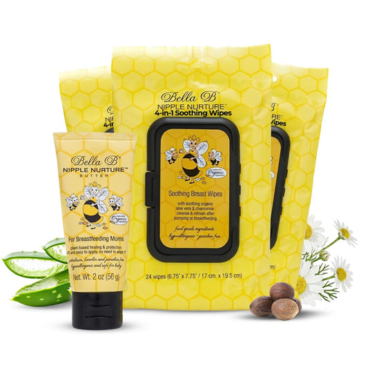 Bella B Bundle - Nipple Nurture Butter 2oz and Nipple Nurture Breast Wipes 3-Pack