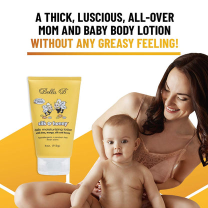 Bella B Bundle - Baby Massage Oil 3.3 oz and Silk & Honey Baby Lotion 2 oz