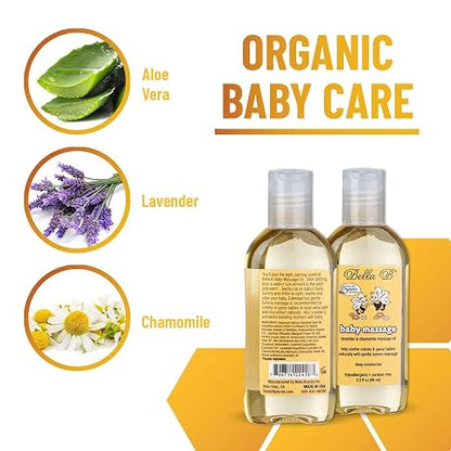 Bella B Bundle - Baby Massage Oil 3.3 oz and Silk & Honey Baby Lotion 2 oz