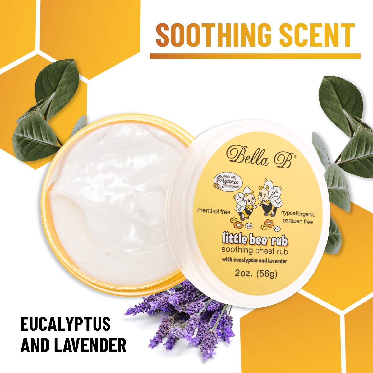 Bella B little bee rub soothing chest rub with eucalyptus and lavender 