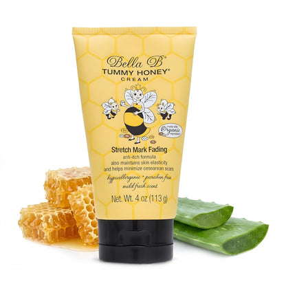 Bella B Tummy Honey Cream tube with honeycomb and aloe vera 