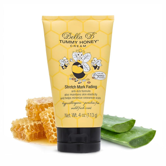 Bella B Tummy Honey Cream tube with honeycomb and aloe vera 