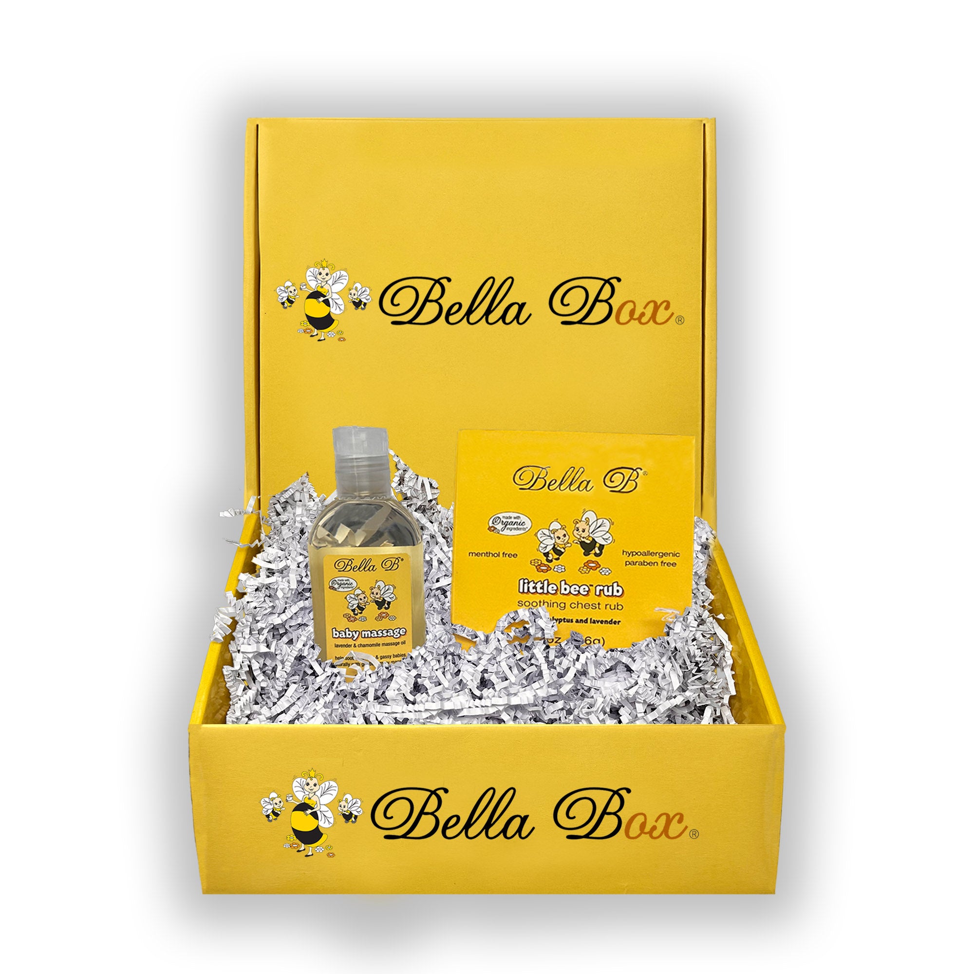 Bella B Gift Set - Little Bee Decongesting Chest Rub 2 oz and Baby Massage Oil 3.3 oz