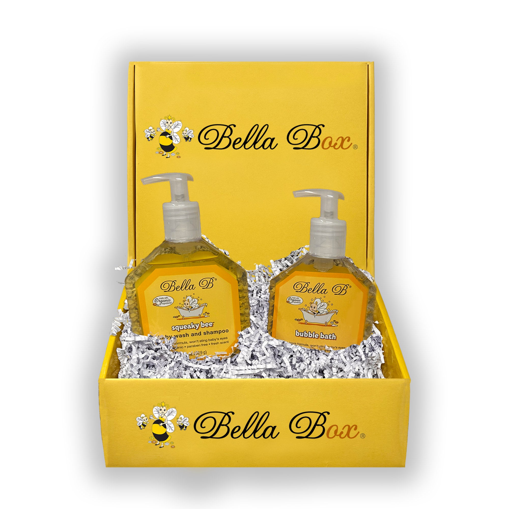 Bella B Gift Set - Squeaky Bee Baby Wash & Shampoo 13 oz and Bubble Bath 8 oz