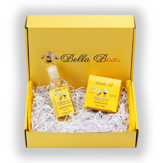 Bella B Gift Set - Little Bee Decongesting Chest Rub 2 oz and Baby Massage Oil 3.3 oz