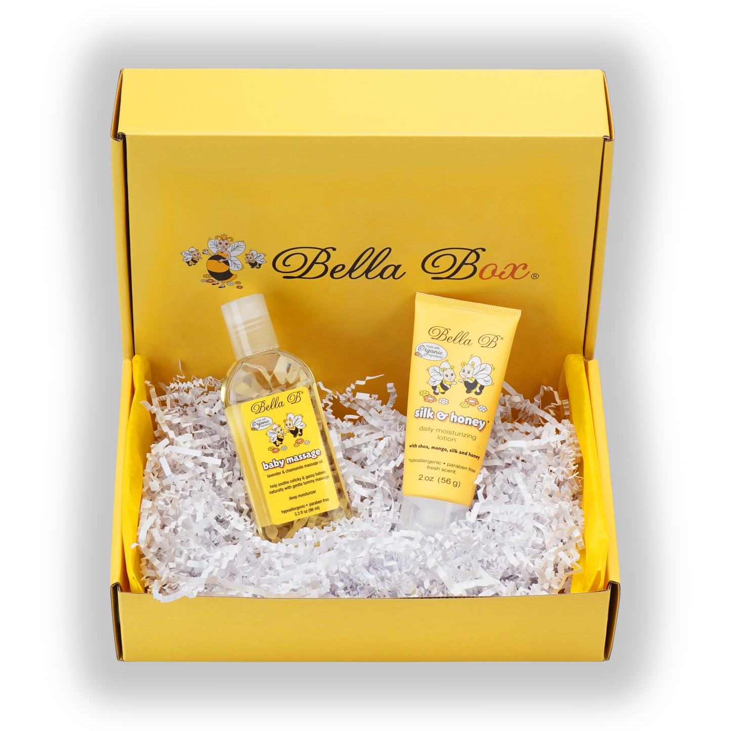 Bella B Gift Set - Baby Massage Oil 3.3 oz and Silk & Honey Baby Lotion 2 oz