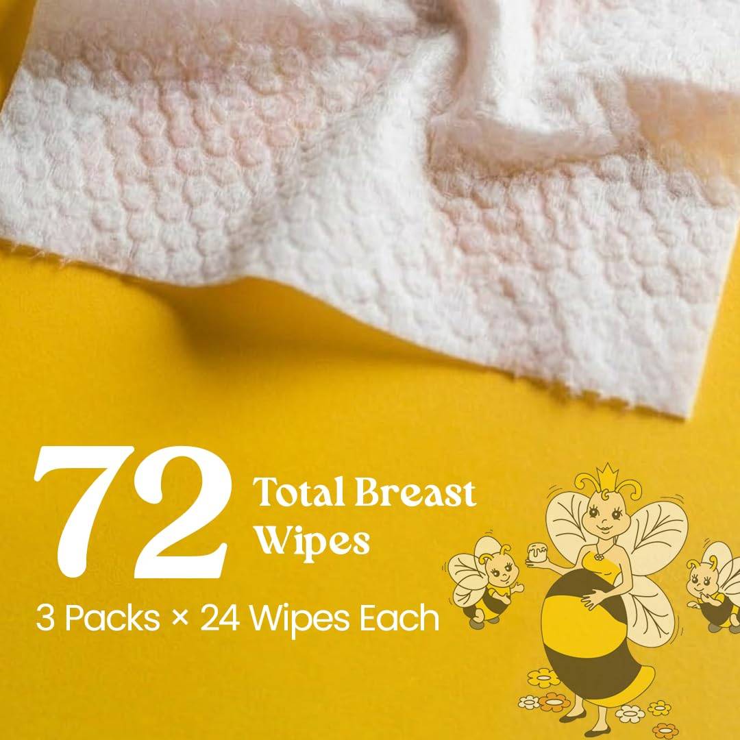 Bella B Nipple Nurture 4-in-1 Soothing Wipes Bundle 24 Count 3 Pack