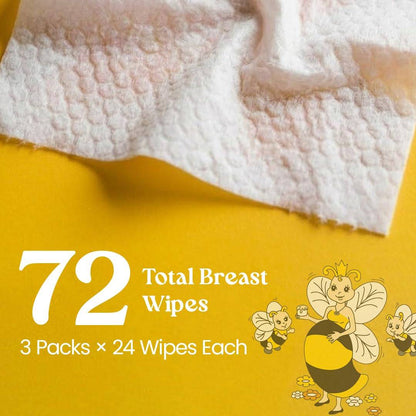 Bella B Nipple Nurture 4-in-1 Soothing Wipes Bundle 24 Count 3 Pack