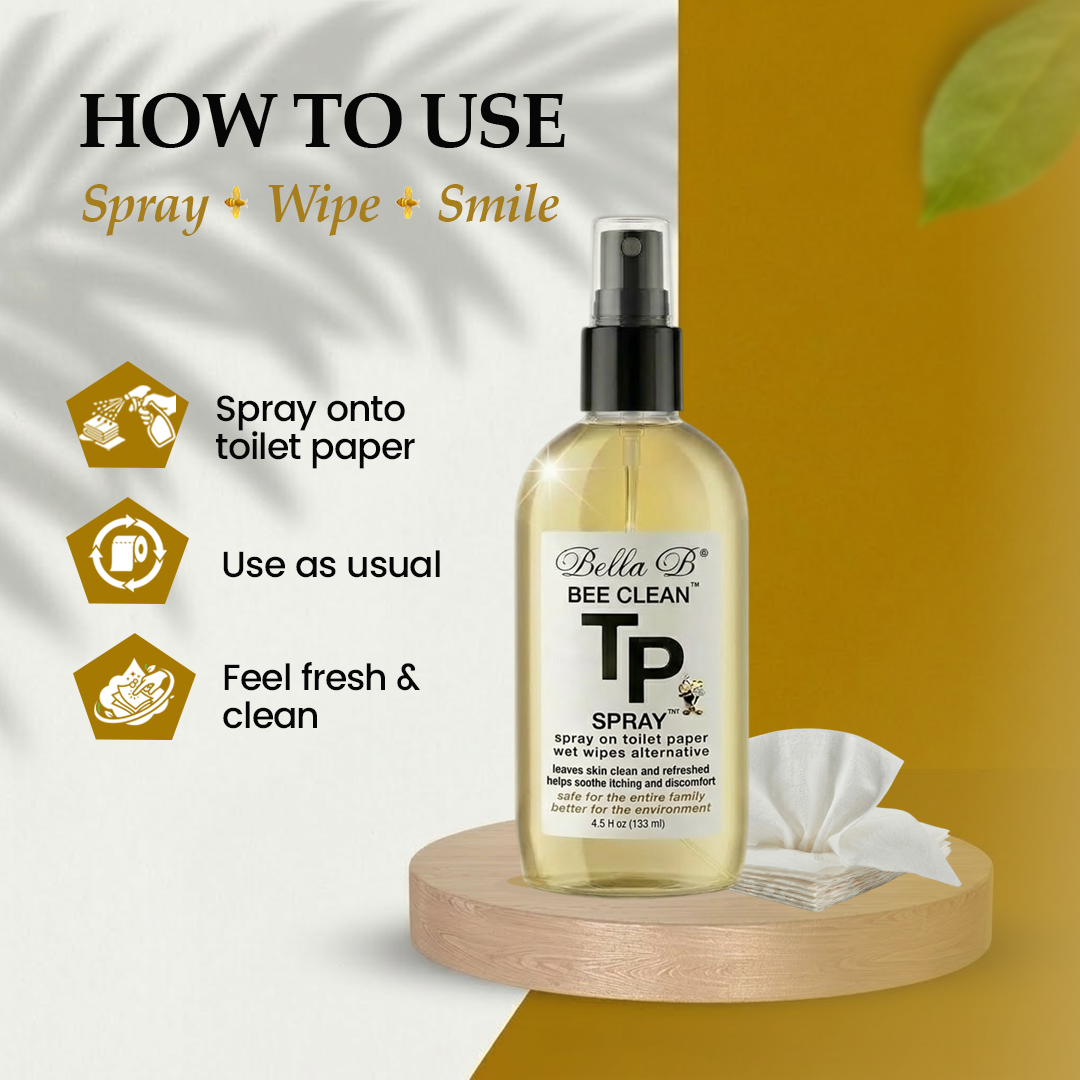 How_to_Use_instructional_guide_for_Bella_B_Bee_Clean_TP_Spray_spray_onto_toilet_paper_use_as_usual_and_feel_fresh_and_clean.