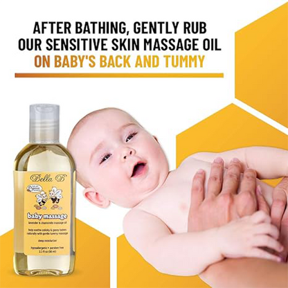 Bella B Gift Set - Baby Massage Oil 3.3 oz and Silk & Honey Baby Lotion 2 oz