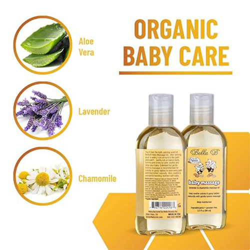 Bella B Gift Set - Baby Massage Oil 3.3 oz and Silk & Honey Baby Lotion 2 oz