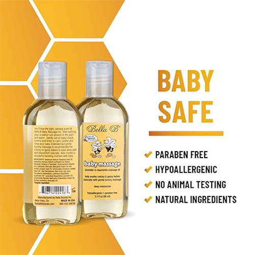 Bella B Bundle - Baby Massage Oil 3.3 oz and Silk & Honey Baby Lotion 2 oz