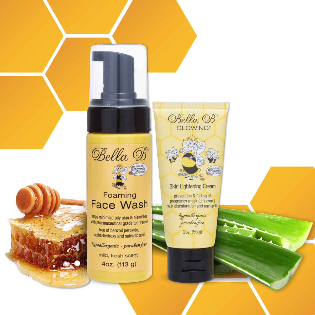Bella B Bundle - Foaming Face Wash 4oz and Glowing Skin Lightener 2oz