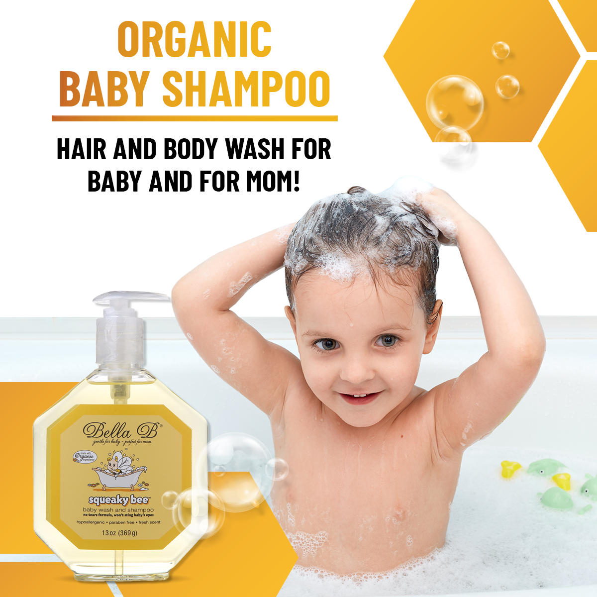 Squeaky Bee Hair and Body Wash 13oz Bottle
