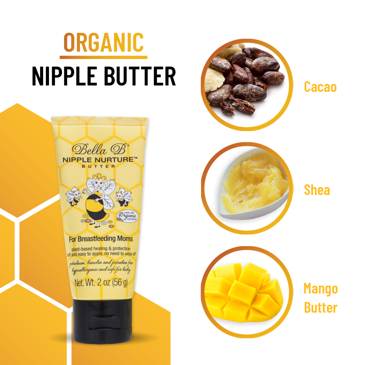 Organic Nipple Cream for Breastfeeding, 2 Ounces