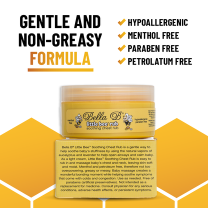 Bella B Bundle - Little Bee Decongesting Chest Rub 2 oz and Baby Massage Oil 3.3 oz