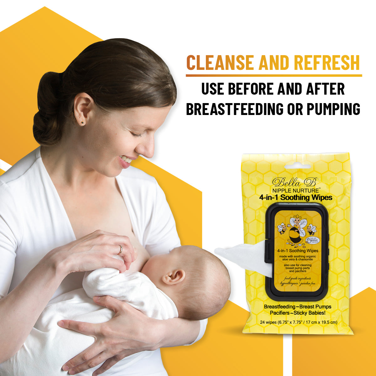 Bella B Nipple Nurture 4-in-1 Soothing Wipes Bundle 24 Count