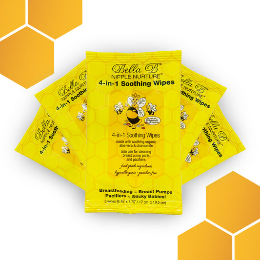 Bundle - Nipple Nurture 4-in-1 Soothing Wipes - 5-Pack, 5 Wipes Per Pack